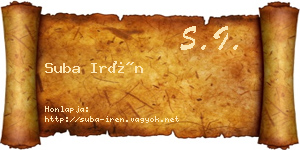 Suba Irén névjegykártya
